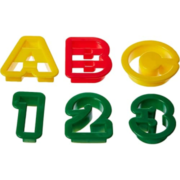 R&M 1.5" Alphabet and Number Cookie Cutters Set 36-Piece