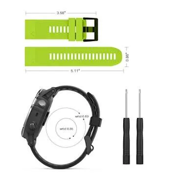 Fashioneey Compatible with Garmin Fenix 5 Band, 22mm Soft Silicone Wristband Replacement Strap with Quick Release Connectors Compatible for Garmin Fenix 5/ Fenix 5 Plus/Forerunner 935