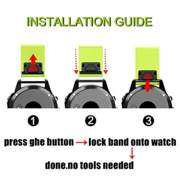 Fashioneey Compatible with Garmin Fenix 5 Band, 22mm Soft Silicone Wristband Replacement Strap with Quick Release Connectors Compatible for Garmin Fenix 5/ Fenix 5 Plus/Forerunner 935