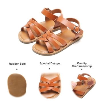 Felix & Flora Toddler Girl Brown Sandals - Lightweight Summer Shoes