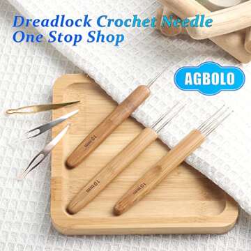 6PCS Dreadlock Crochet Needle for Dreadlocks 1.0mm, Durable Dreadlock Crochet Hooks for Hair with In...