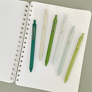 Allydrew Retractable Black Ink Gel Pens - 6 Pack