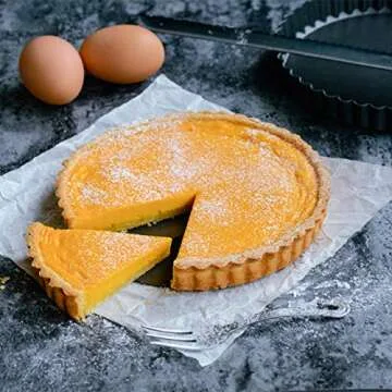 Yamteck 11 & 9 Inch Round Tart Pans with 2Pcs 4'' Mini Pans. Removable Bottom, Non-Stick Coating, Rugged Carbon Steel for Tart Quiche Pie Making. Gift for Christmas Thanksgiving Party Festival Family