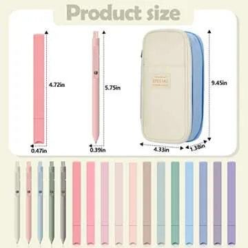 Henoyso 18 Pcs Aesthetic Bible Study Supplies Include Big Capacity Pen Bag with Zipper 12 Pcs Chisel Tip Bible Highlighters 5 Pcs Quick Dry Retractable Black Ink Pens for Office(Light Blue)