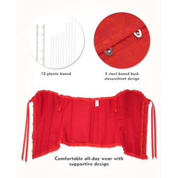 Stylish SZIVYSHI Red Corset Top for Women