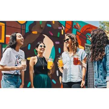 LINSHRY Reusable Boba Cup Bubble Tea Cup 2 Pack, 24oz Mason Jar with Bamboo Lid and Stainless Straw, Wide Mouth Smoothie Cup Glass Tumbler for Iced Coffee Large Pearl Juices