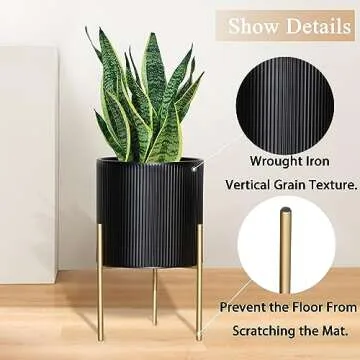 ARNIS Modern Planter Pots Set of 2 with Stand for Greenery