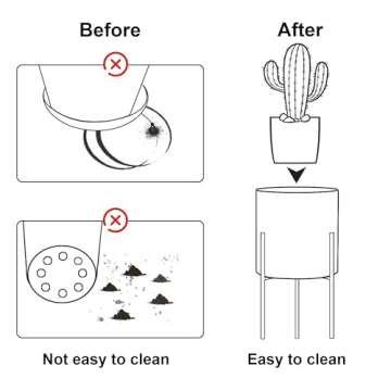 ARNIS Modern Planter Pots Set of 2 with Stand for Greenery