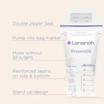 Lansinoh 200 Count Breastmilk Storage Bags Leak-Proof