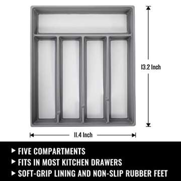 20-Piece Silverware Set for 4, Stainless Steel Flatware Set with Tray, Dishwasher Safe