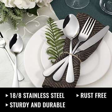 20-Piece Silverware Set for 4, Stainless Steel Flatware Set with Tray, Dishwasher Safe