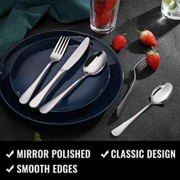 20-Piece Silverware Set for 4, Stainless Steel Flatware Set with Tray, Dishwasher Safe