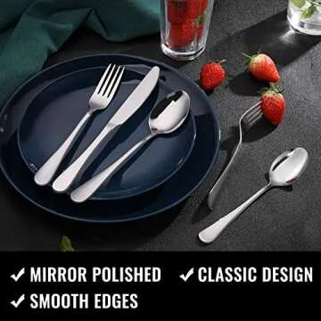 20-Piece Silverware Set for 4, Stainless Steel Flatware Set with Tray, Dishwasher Safe