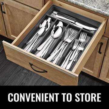 20-Piece Silverware Set for 4, Stainless Steel Flatware Set with Tray, Dishwasher Safe