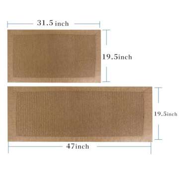 LUFEIJIASHI Kitchen Rugs and Mats Non Skid Washable Set of 2 PCS Absorbent Kitchen Runner Rugs Farmh...