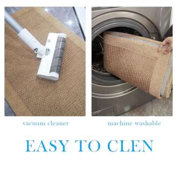 LUFEIJIASHI Kitchen Rugs and Mats Non Skid Washable Set of 2 PCS Absorbent Kitchen Runner Rugs Farmhouse Kitchen Floor Mats for in Front of Sink 19.5"x31.5"+19.5"x47"