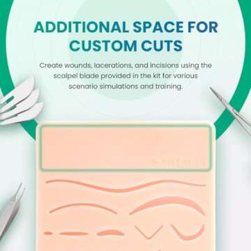 Suture Practice Kit for Medical Students | Including Large Silicone Pad, Suture Threads, Tool Kit, Knot Board and Suture Video Course