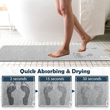 Opoleir Diatomaceous Earth Bath Mat Non Slip Fast Drying