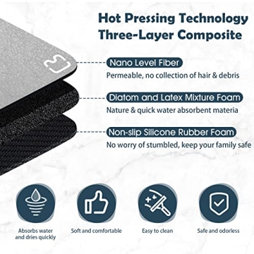 Opoleir Diatomaceous Earth Bath Mat Non Slip Fast Drying