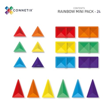 Connetix Rainbow Mini Pack 24 Pieces for Creative Fun