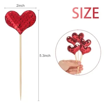 60 Heart Cupcake Toppers for Valentine’s Day Celebrations