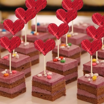 60 Heart Cupcake Toppers for Valentine’s Day Celebrations