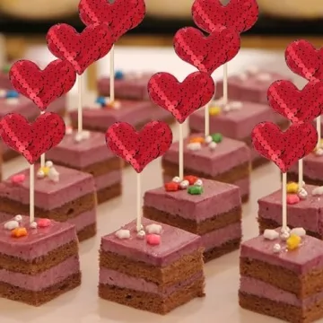 60 Heart Cupcake Toppers for Valentine’s Day Celebrations