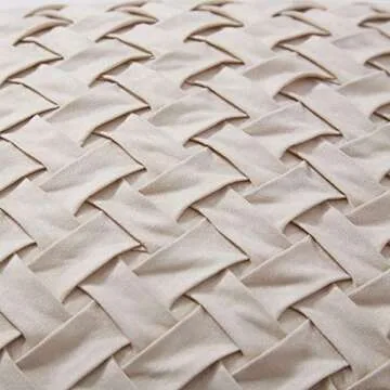 Longhui bedding 18” x 18” Cream Throw Pillow Covers (Set of 2) – Decorative Throw Pillow Cover for 18 inch Sofa, Couch, Chair Pillows – Square Decorative Pillowcase