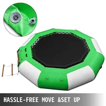 Happybuy 10FT Inflatable Water Trampoline for Summer Fun