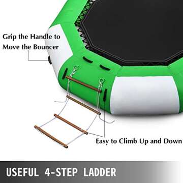 Happybuy 10FT Inflatable Water Trampoline for Summer Fun