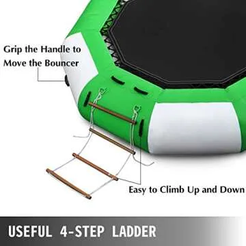 Happybuy 10FT Inflatable Water Trampoline for Summer Fun