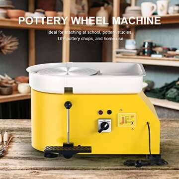 Pottery Wheel Pottery Forming Machine 25CM 350W Electric Pottery Wheel with Foot Pedal DIY Clay Tool...