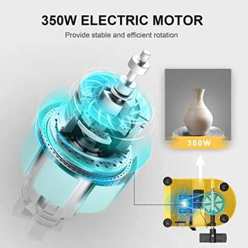 Pottery Wheel 25CM 350W Electric Ceramic Craft Machine