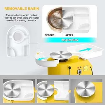 Pottery Wheel 25CM 350W Electric Ceramic Craft Machine