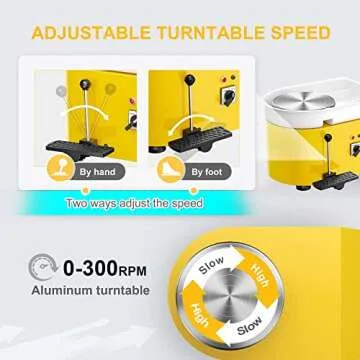 Pottery Wheel 25CM 350W Electric Ceramic Craft Machine