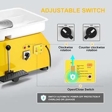 Pottery Wheel 25CM 350W Electric Ceramic Craft Machine