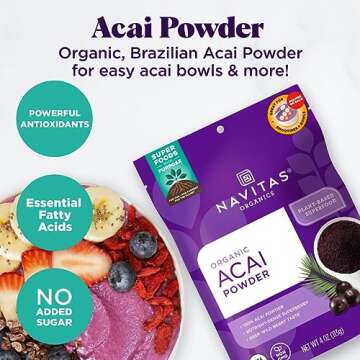 Navitas Organics Acai Powder, 4oz. Bag 38 Servings — Organic Non-GMO, Freeze-Dried, Gluten-Free…