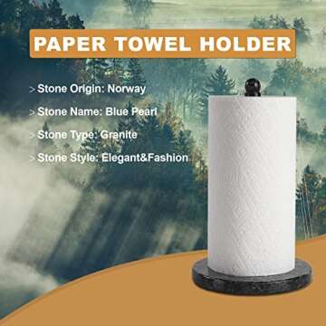Koville Luxury Natural Marble Paper Towel Holder Stone Rod