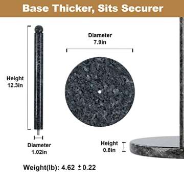 Koville Luxury Natural Marble Paper Towel Holder Stone Rod