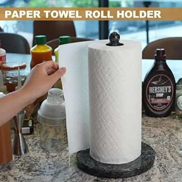Koville Luxury Natural Marble Paper Towel Holder Stone Rod