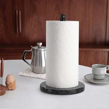 Koville Luxury Natural Marble Paper Towel Holder Stone Rod