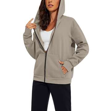 MISSACTIVER Women's Oversized Fleece Hoodie - Trendy & Cozy Winter Wear