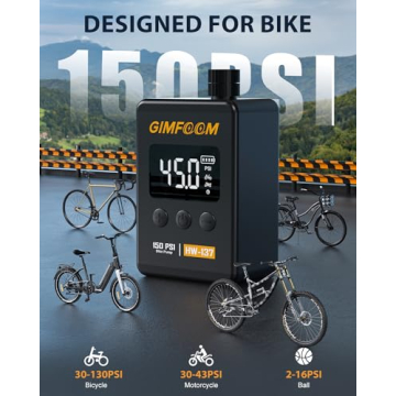 GIMFOOM 150PSI Portable Bike Pump for Cyclists