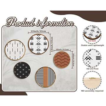 Pigort Farmhouse Home Wall Decor Wooden Aztec Diamond Sign Wall Art Wood Geometric Diamond Frame Wal...