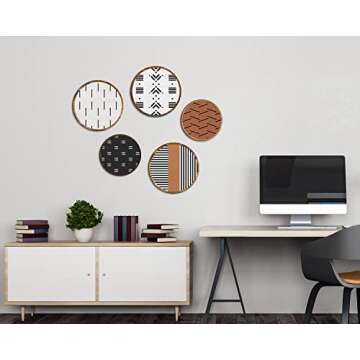 Pigort Farmhouse Boho Aztec Diamond Wooden Wall Art