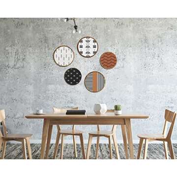 Pigort Farmhouse Boho Aztec Diamond Wooden Wall Art