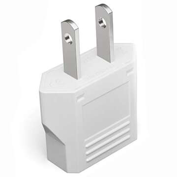 Unidapt Small European to American Outlet Plug Adapter, EU to US Adapter, Universal Input Europe/Asi...