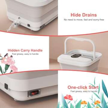 AISZG Foot Spa Bath Massager with 8 Massage Rollers,Collapsible Foot Spa with Heat,Pedicure Foot Soaking Tub,Husband/Men Valentines Day Gifts for Him/Her/Boyfriend