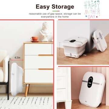 AISZG Foot Spa Bath Massager with 8 Massage Rollers,Collapsible Foot Spa with Heat,Pedicure Foot Soaking Tub,Husband/Men Valentines Day Gifts for Him/Her/Boyfriend