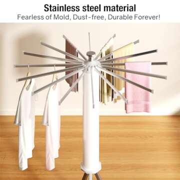 Compact Tripod Clothes Drying Rack for Space Saving